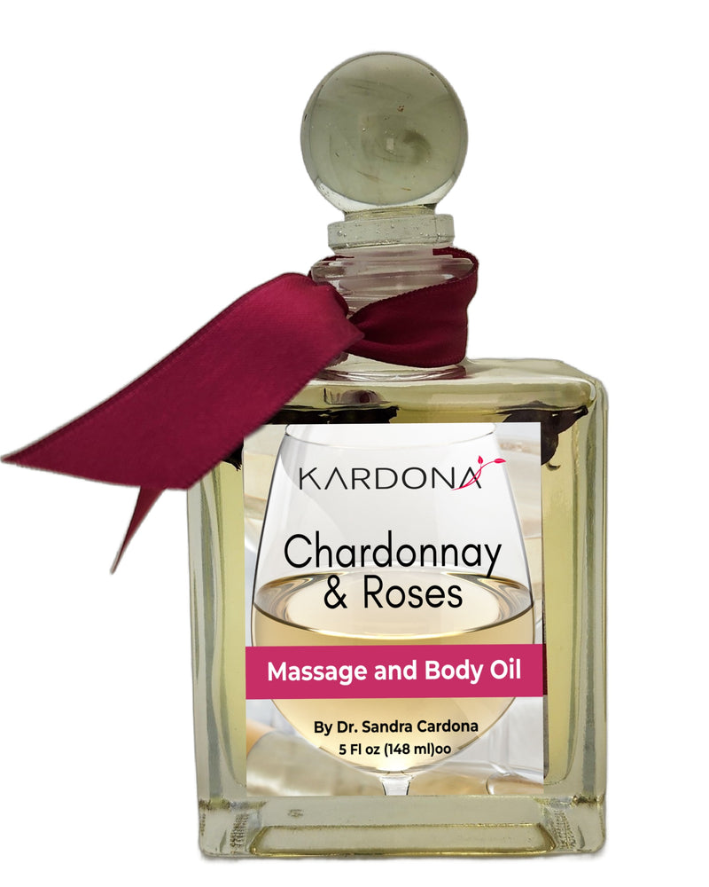 Chardonnay and Roses Massage & Body Oil  x 5 oz| Vino Chardonnay y Rosas- Aceite corporal