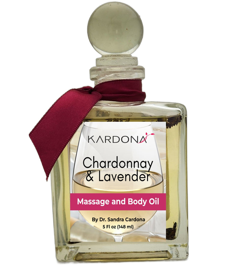 Chardonnay and Lavender  Massage & Body Oil  x 5 oz| Vino Chardonnay y Lavanda Aceite para masajes & cuerpo x 5 Oz